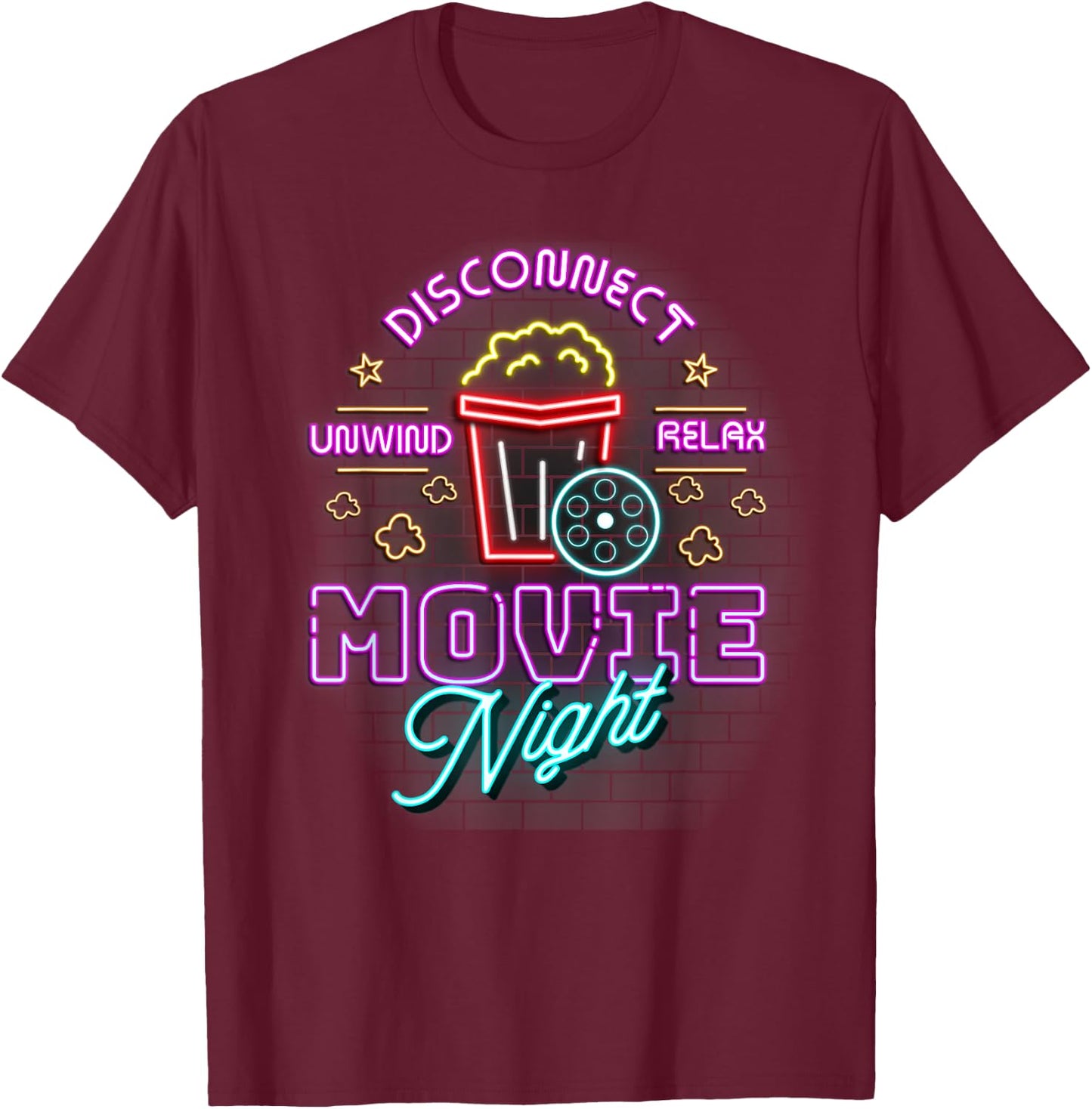 Family Movie Night Outfit Women Kids - Movie Lover T-Shirt - T-Shirt | Maroon