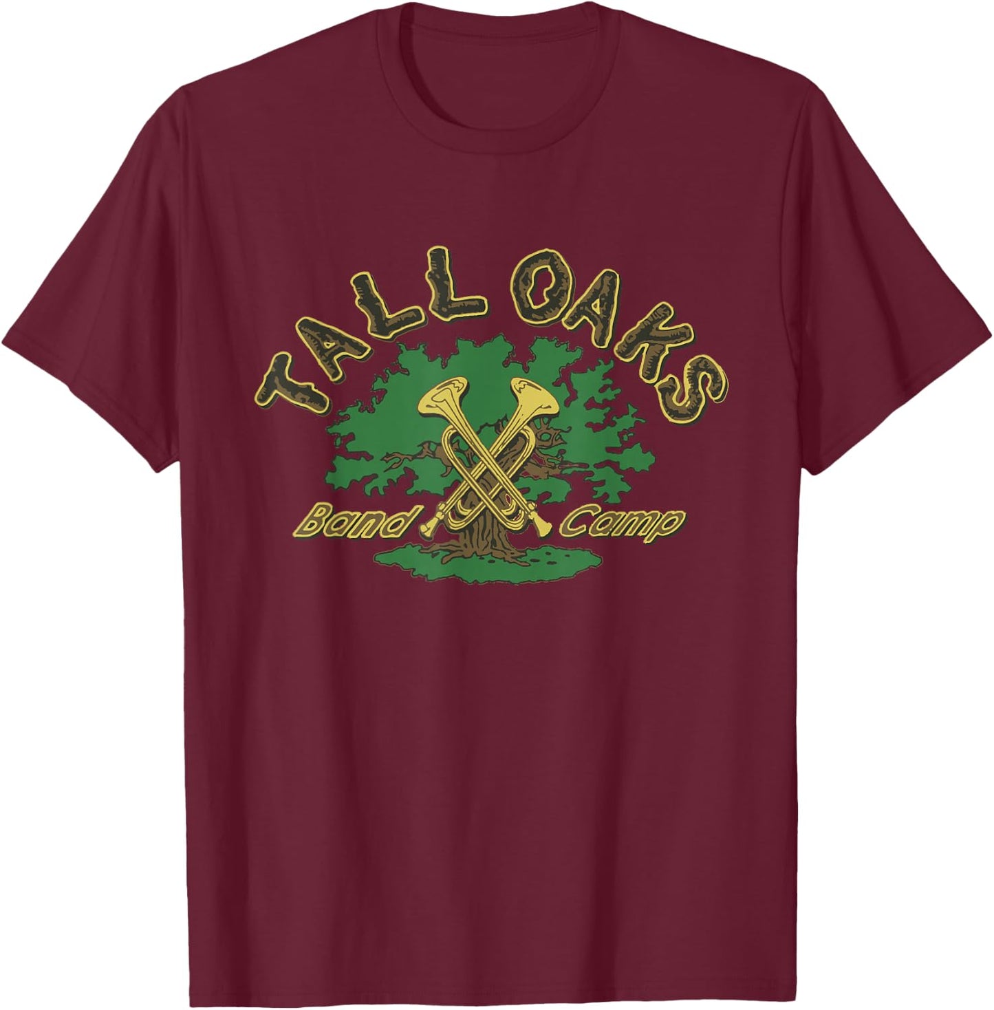 Visit The Pie Store Vintage Tall Oaks Band Camp T-Shirt - T-Shirt | Maroon