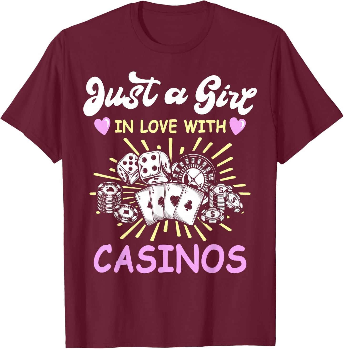 Casino Lover Casino Chips Outfit Slot Machine T-Shirt - T-Shirt | Maroon