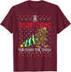 Funny Sasquatch Christmas Squatching Bigfoot Xmas Tree Ugly T-Shirt - T-Shirt | Maroon