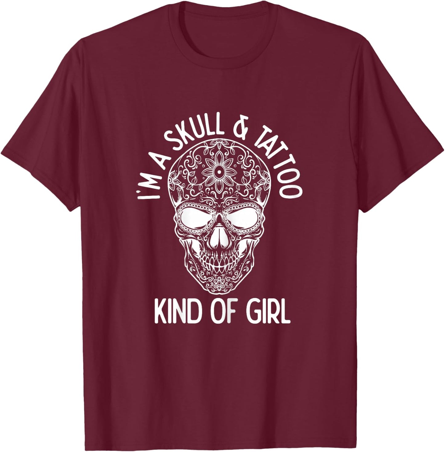Ich bin ein Skull & Tattoo Kind of Girl Tattoo Lover Skirt T-Shirt - T-Shirt | Maroon