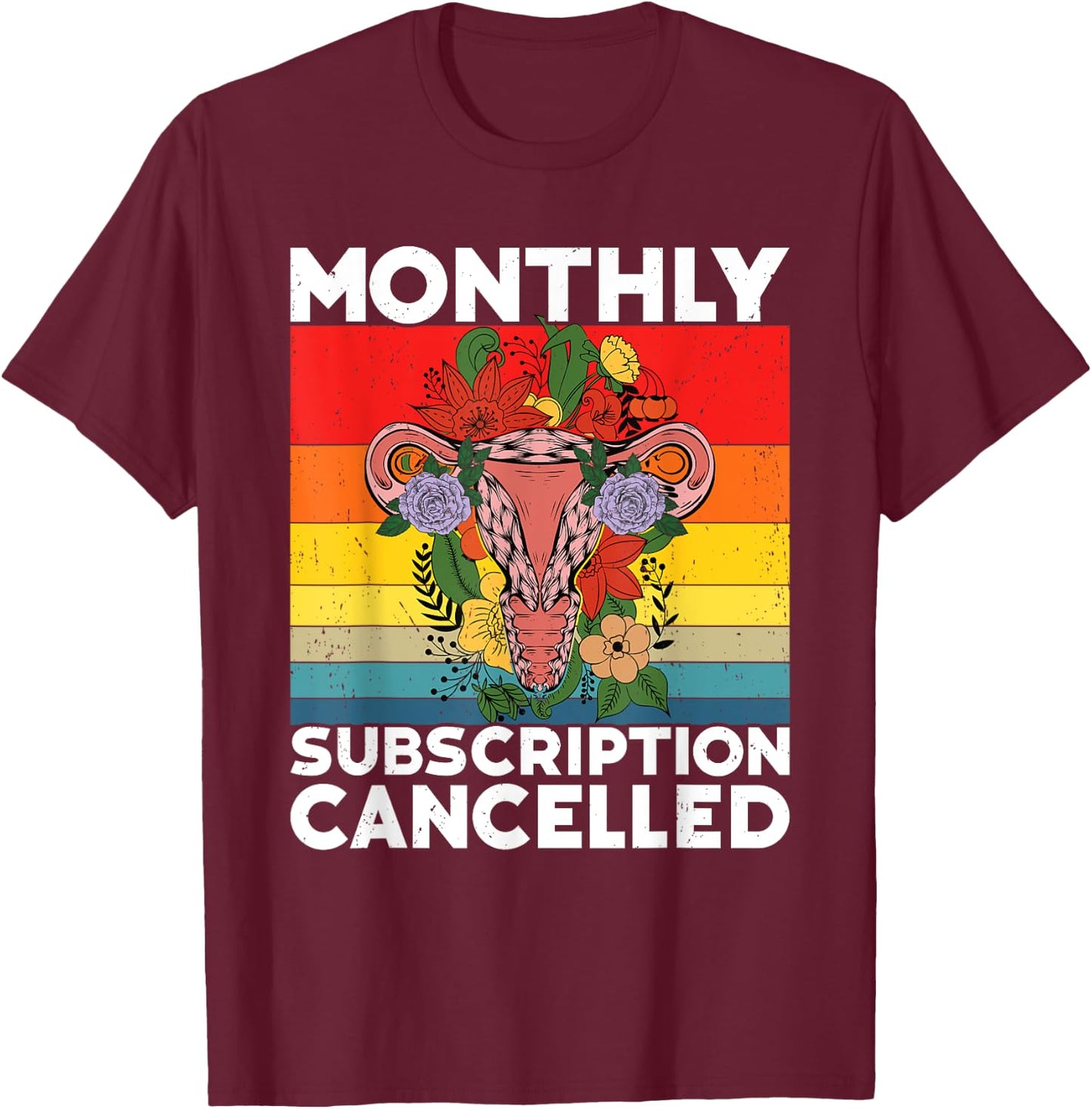 Retro Uterus Support Hysterectomy Recovery Products T-Shirt - T-Shirt | Maroon