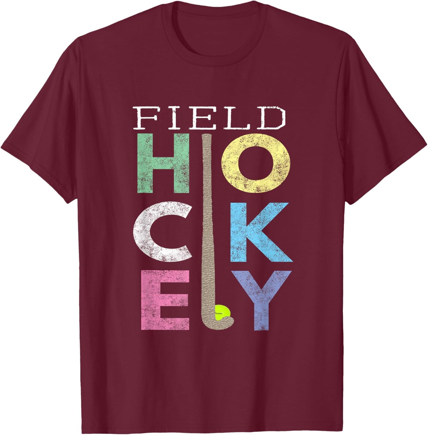 Girls Love Field Hockey Fun Birthday Gift product T-Shirt - T-Shirt | Maroon
