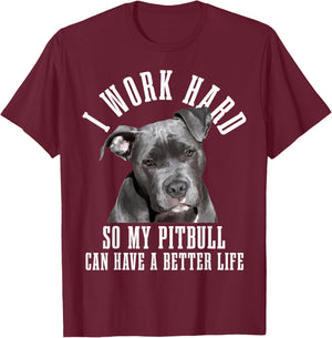 Pitbull Mama Dog Dad Funny Pitbull T-Shirt - T-Shirt | Maroon