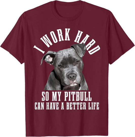 Pitbull Mama Dog Dad Funny Pitbull T-Shirt - T-Shirt | Maroon