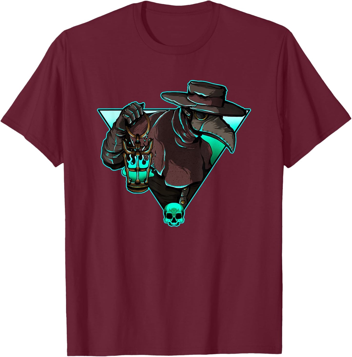 Plague Doctor Medieval Creepy Gothic Raven Steampunk Grunge T-Shirt - T-Shirt | Maroon