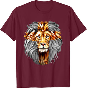 Jesus Lion Of Judah T-Shirt - T-Shirt | Maroon