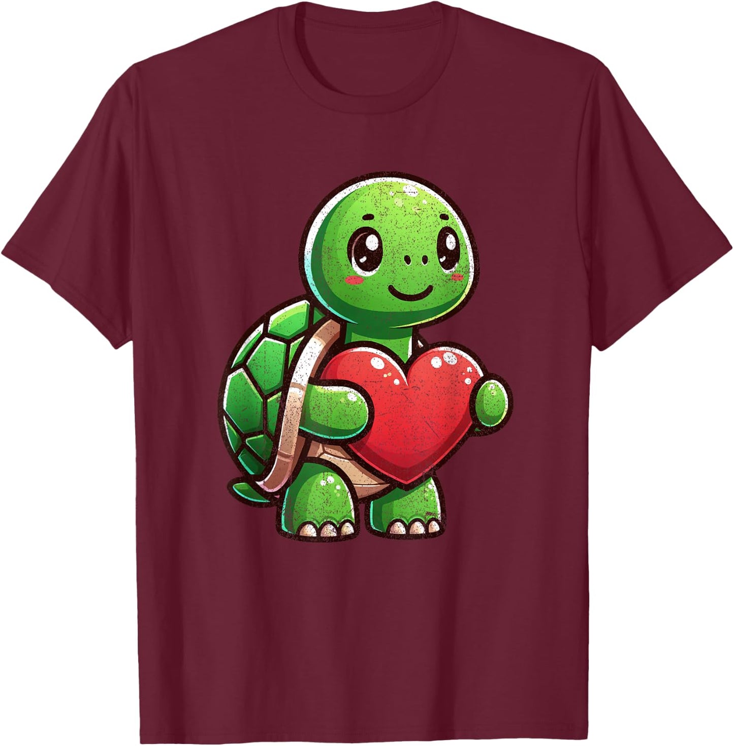 Valentines Turtle Heart Lover Funny Boys Girls Kids Men T-Shirt - T-Shirt | Maroon