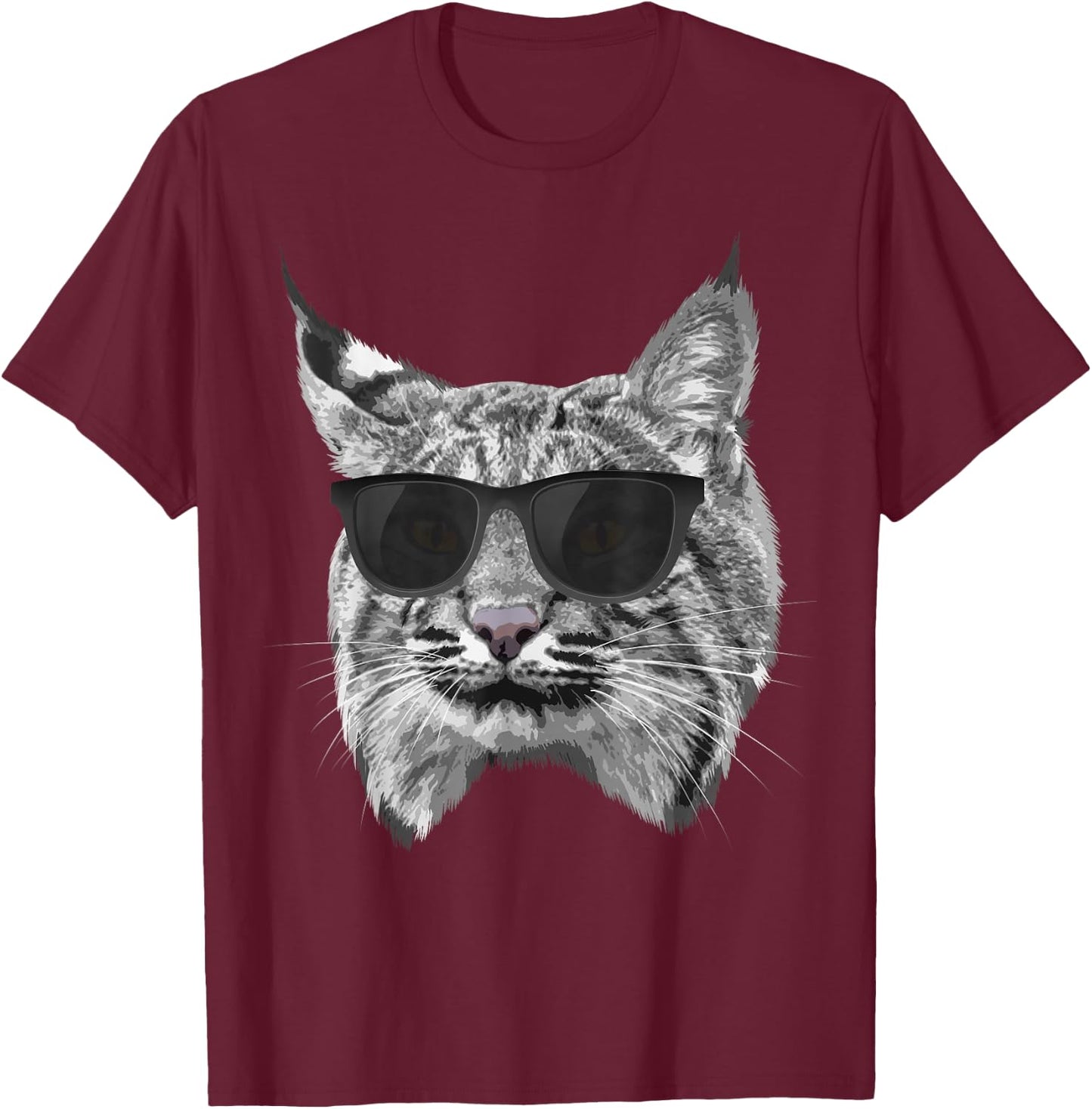 Cool Bobcat Women Bobcats Sunglasses Animal Lover T-Shirt - T-Shirt | Maroon