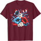 Butterfly Flowers - Red White and Blue 4th of July Patriotic T-Shirt - T-Shirt | Maroon