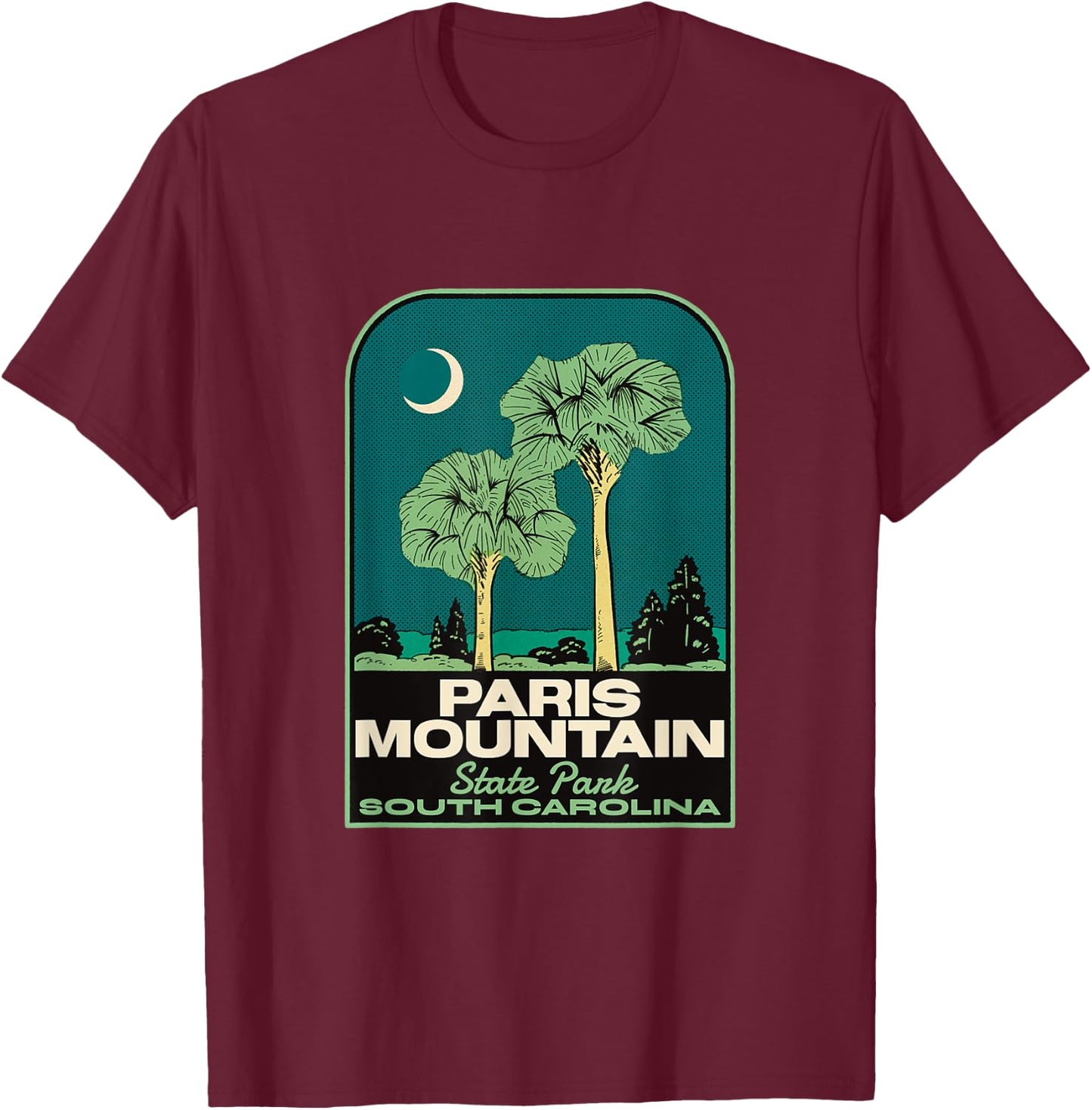 Paris Mountain State Park SC Vintage Travel T-Shirt - T-Shirt | Maroon