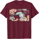 flying white Sandhill Crane Bird Japanese style art Lover T-Shirt - T-Shirt | Maroon