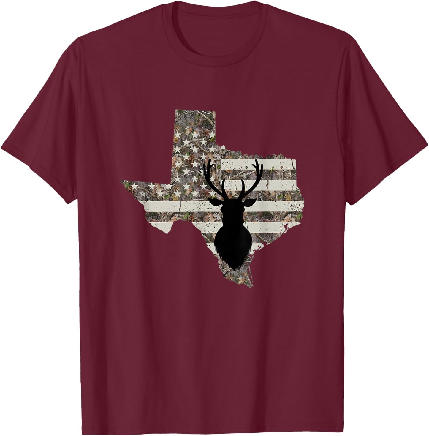Texas Whitetail Deer Hunting T-Shirt - T-Shirt | Maroon