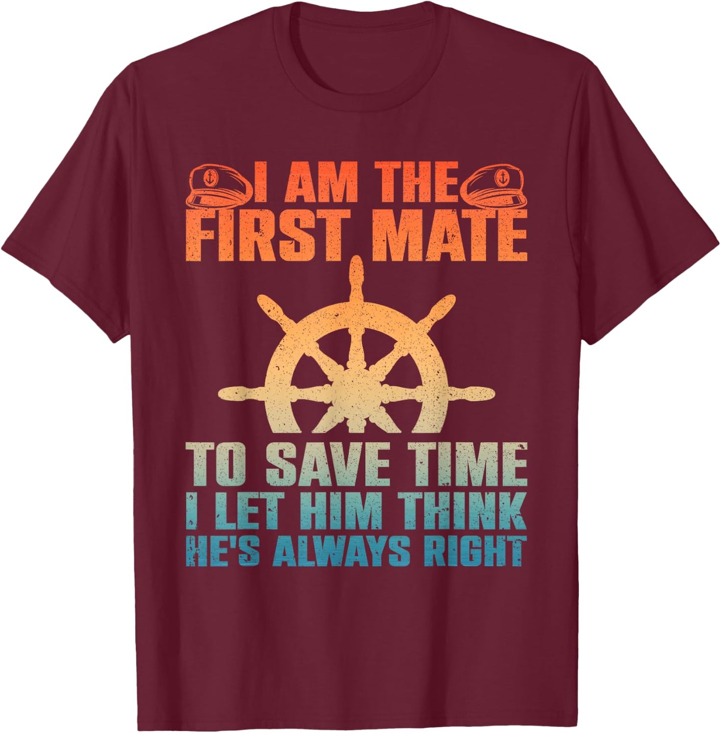 Funny First Mate Women Pontoon Boat Captain Boating T-Shirt - T-Shirt | Maroon