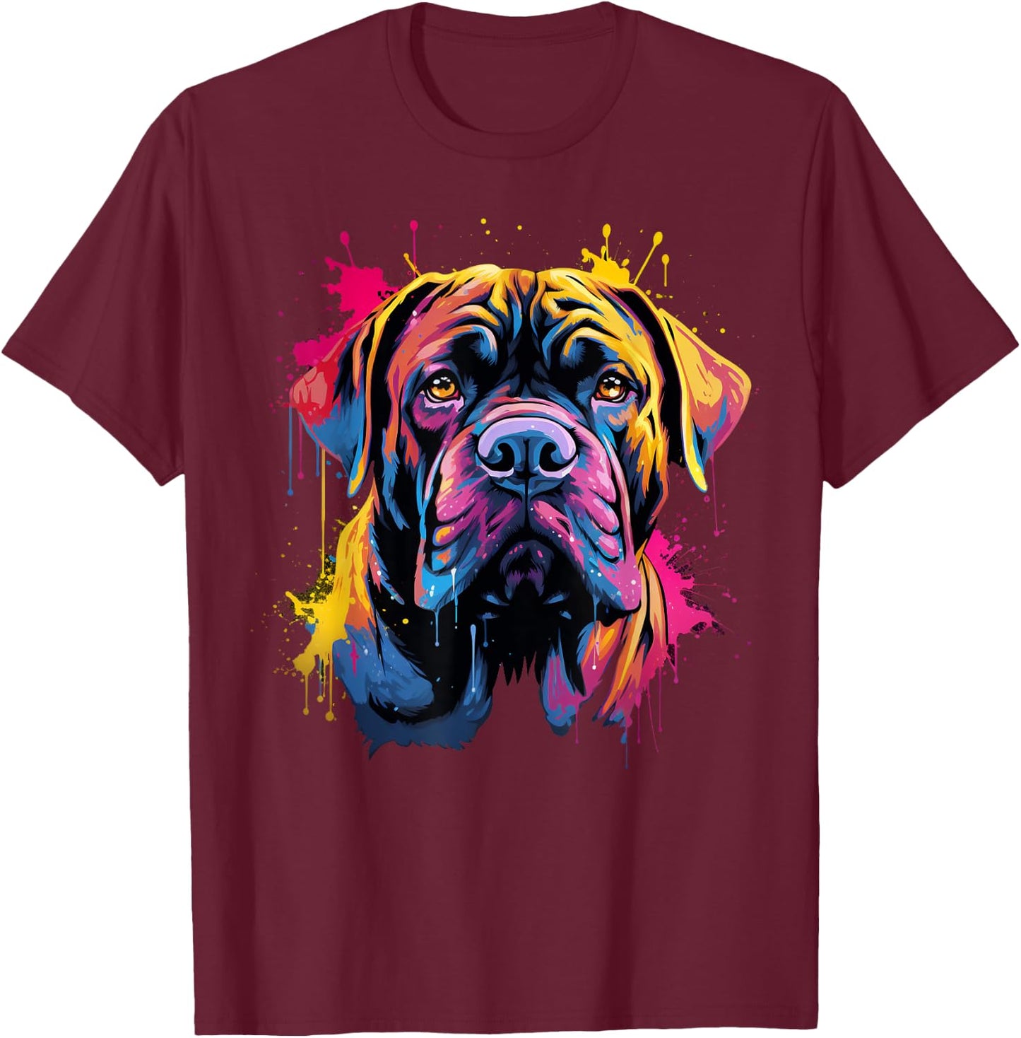 Cute Mastiff Dog on painted Mastiff Women Kids T-Shirt - T-Shirt | Maroon