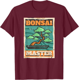 Vintage Bonsai Master Funny Bonzai Tree Lover Men Women T-Shirt - T-Shirt | Maroon