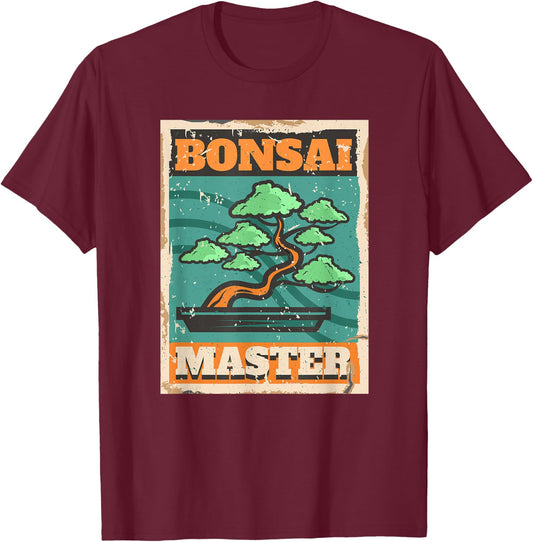 Vintage Bonsai Master Funny Bonzai Tree Lover Men Women T-Shirt - T-Shirt | Maroon
