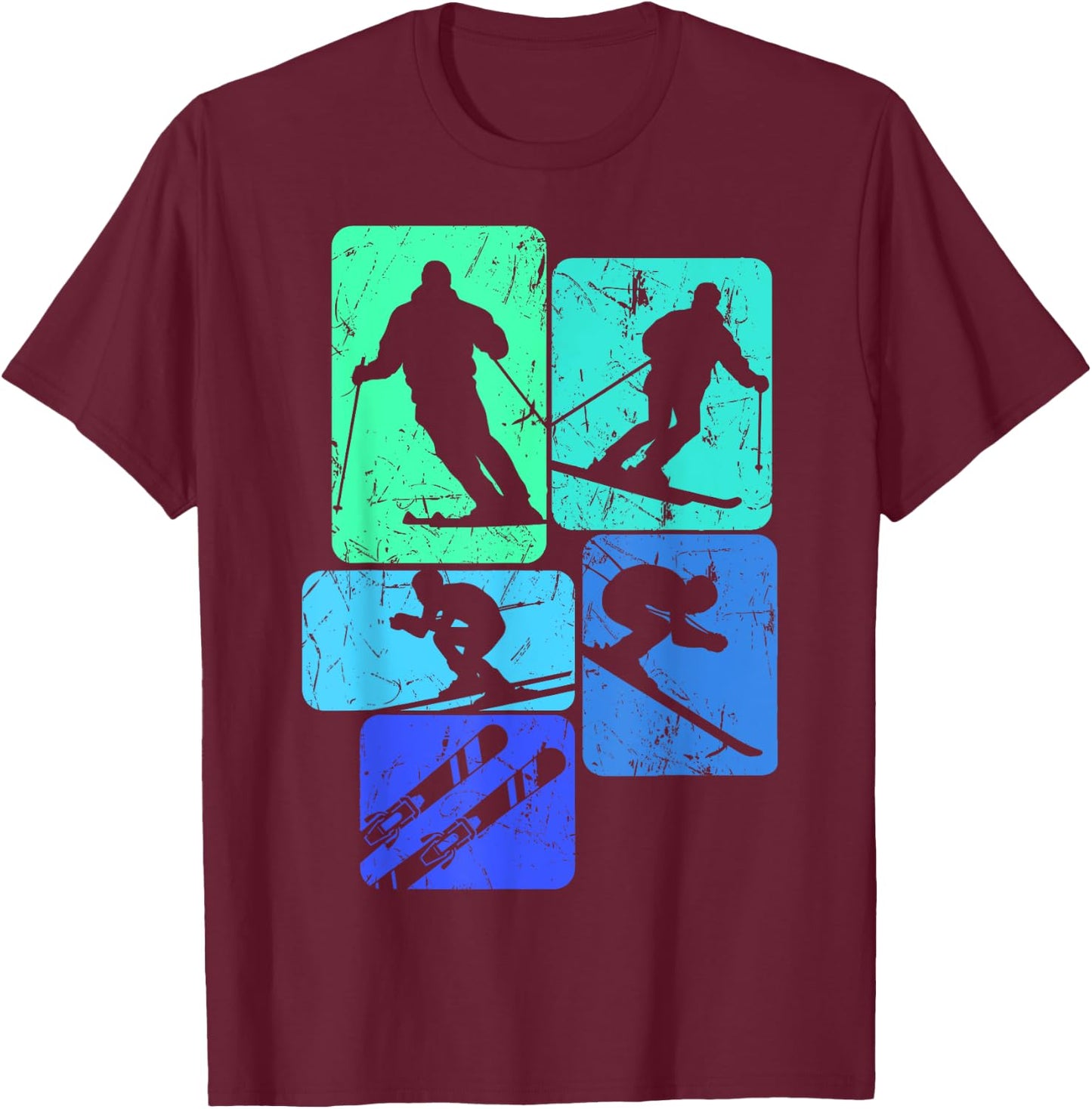 Skiing, skiing T-Shirt - T-Shirt | Maroon