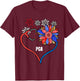 Sunflower Stethoscope PCA Fourth 4th Of July RN Women T-Shirt - T-Shirt | Maroon
