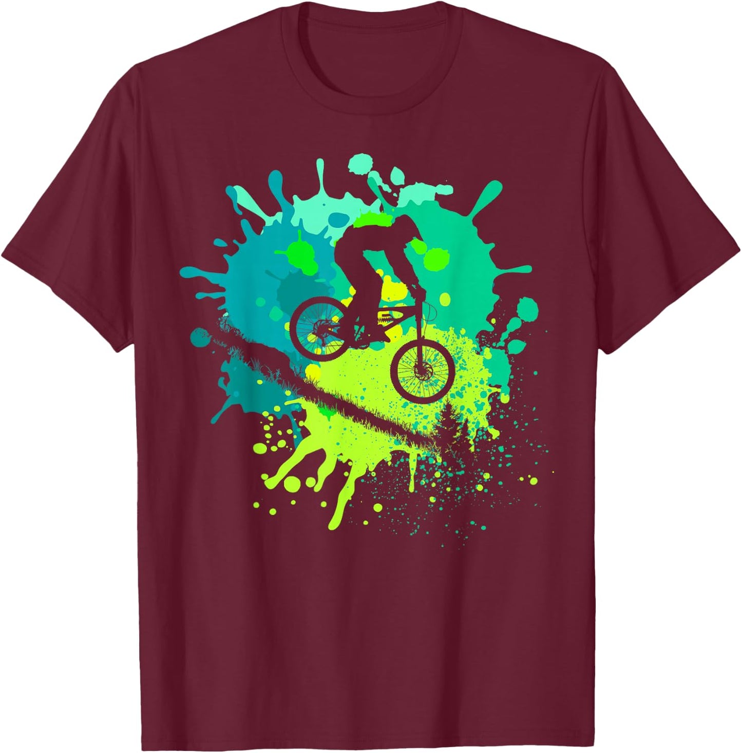 MTB for Mountain Biker | Boys Retro Mountain Bike T-Shirt - T-Shirt | Maroon