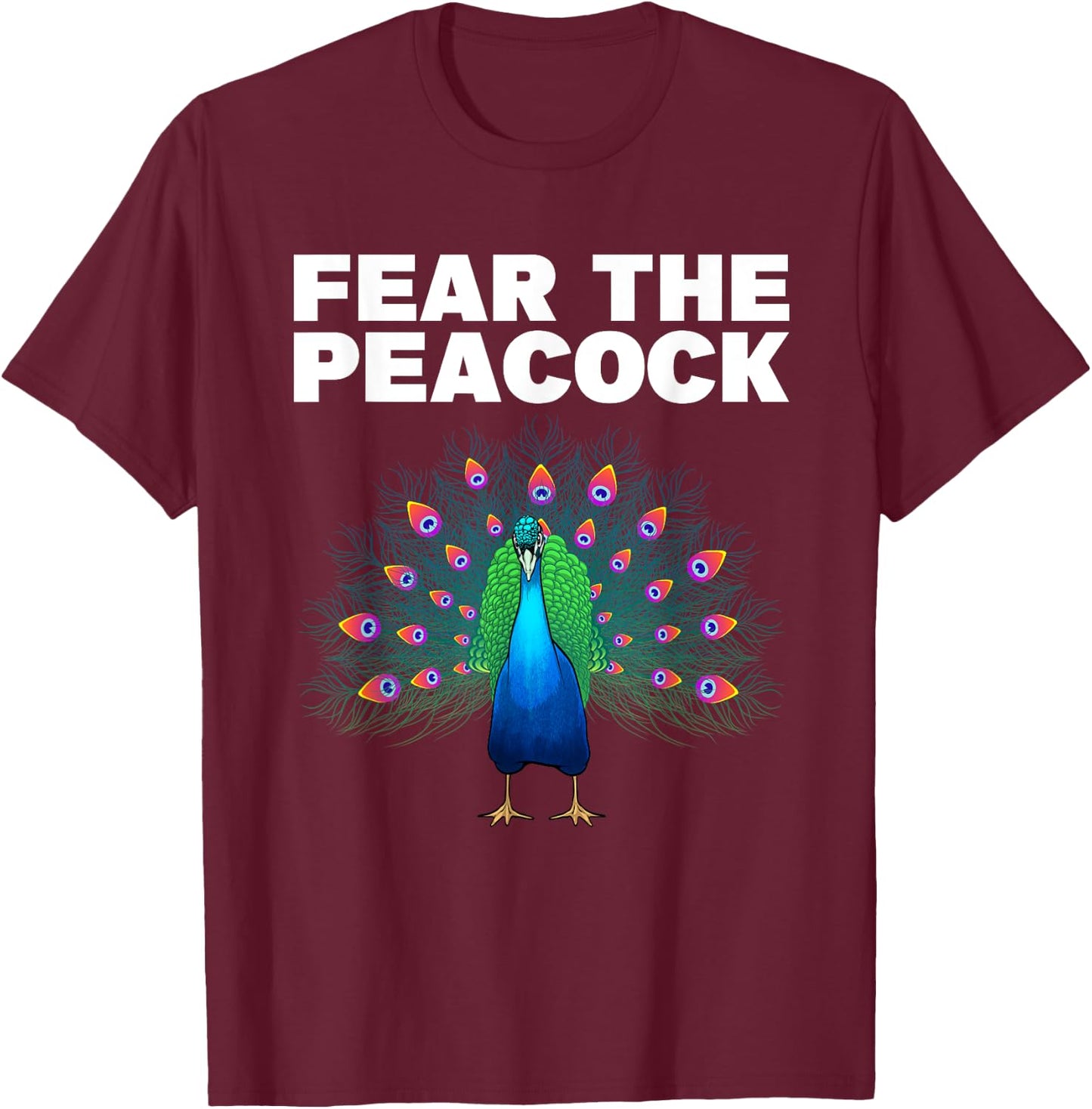Funny Peacock Art Women Kids Peafowl Peacock Lover T-Shirt - T-Shirt | Maroon