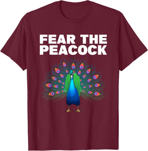 Funny Peacock Art Women Kids Peafowl Peacock Lover T-Shirt - T-Shirt | Maroon