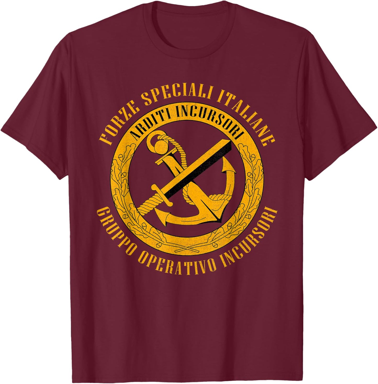 Italian Special Force Gruppo Operativo Incursori Military T-Shirt - T-Shirt | Maroon
