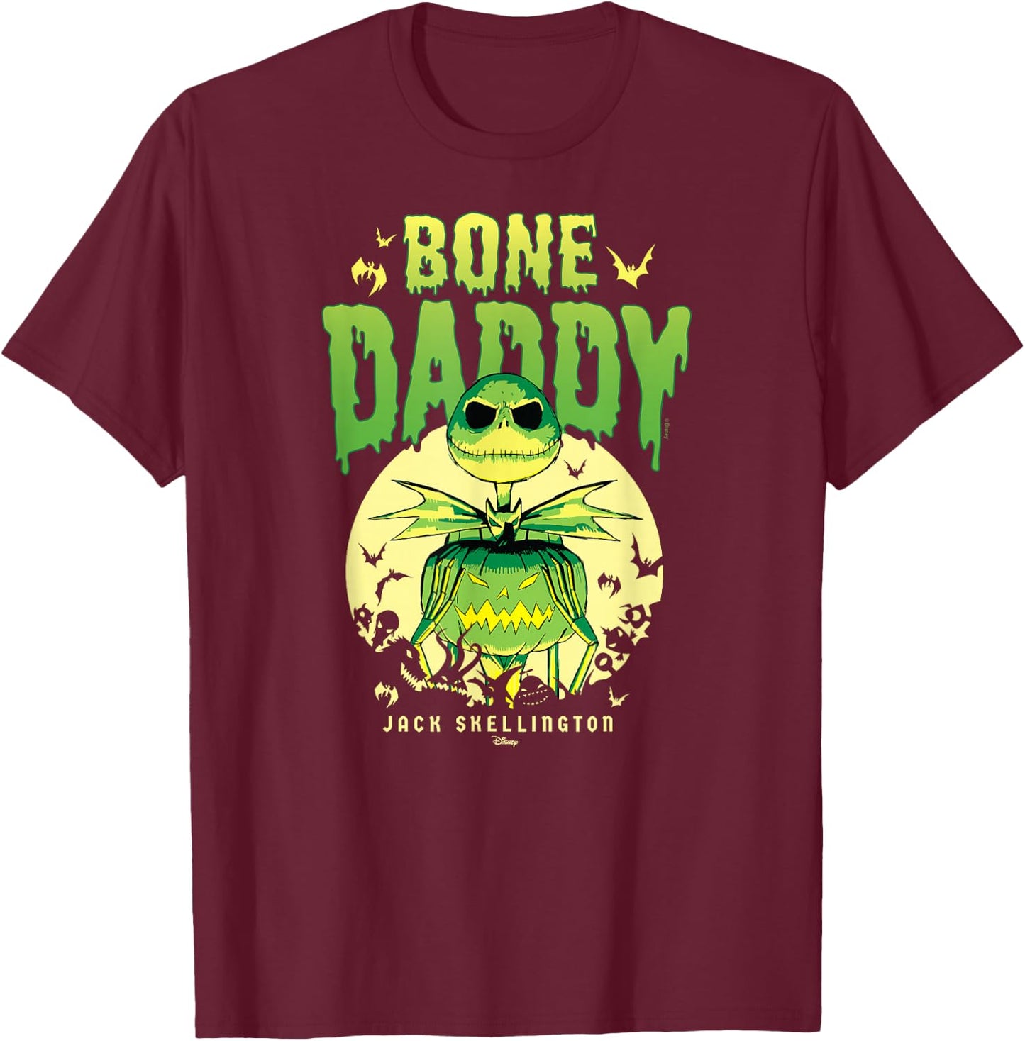 The Nightmare Before Christmas - Bone Daddy T-Shirt - T-Shirt | Maroon