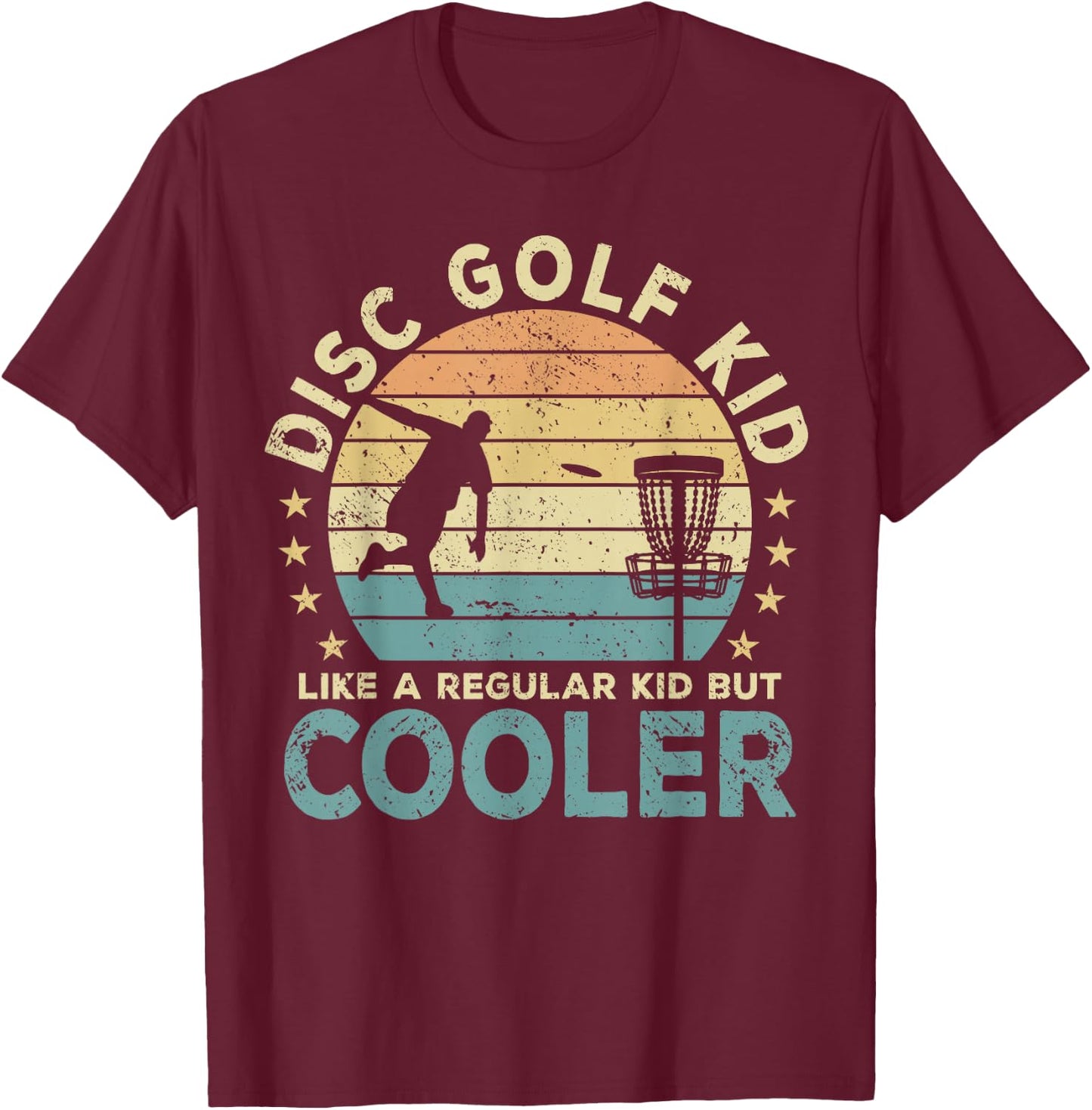 Disc Golf Kid Disc Golf Player Funny T-Shirt - T-Shirt | Maroon