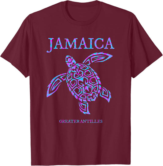 Jamaica Sea Turtle Jamaican Girls Vacation Souvenir T-Shirt - T-Shirt | Maroon