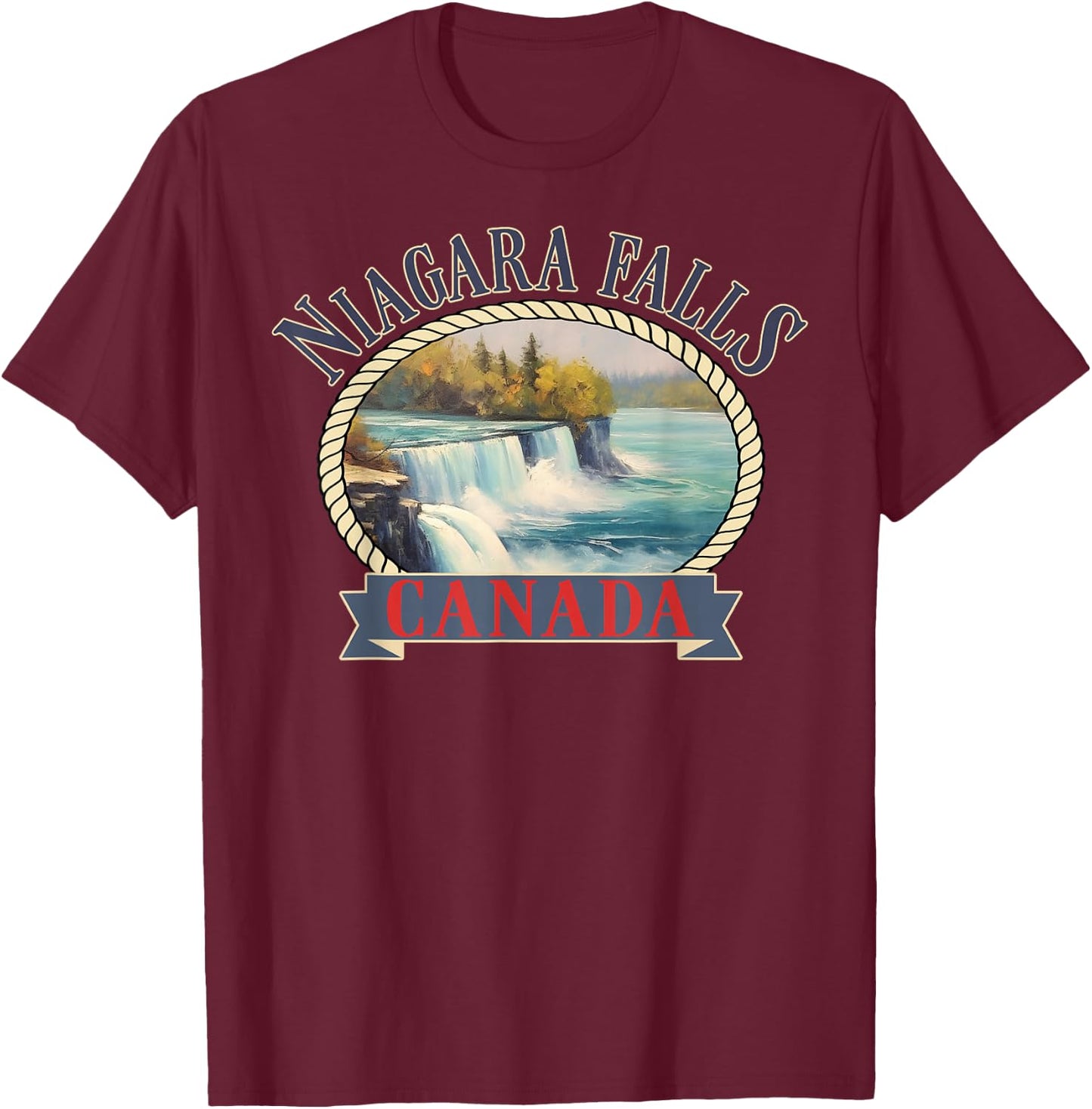 Niagara Falls Canada USA Nature river T-Shirt - T-Shirt | Maroon