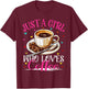 Just A Girl Who Loves Coffee Girls T-Shirt - T-Shirt | Maroon