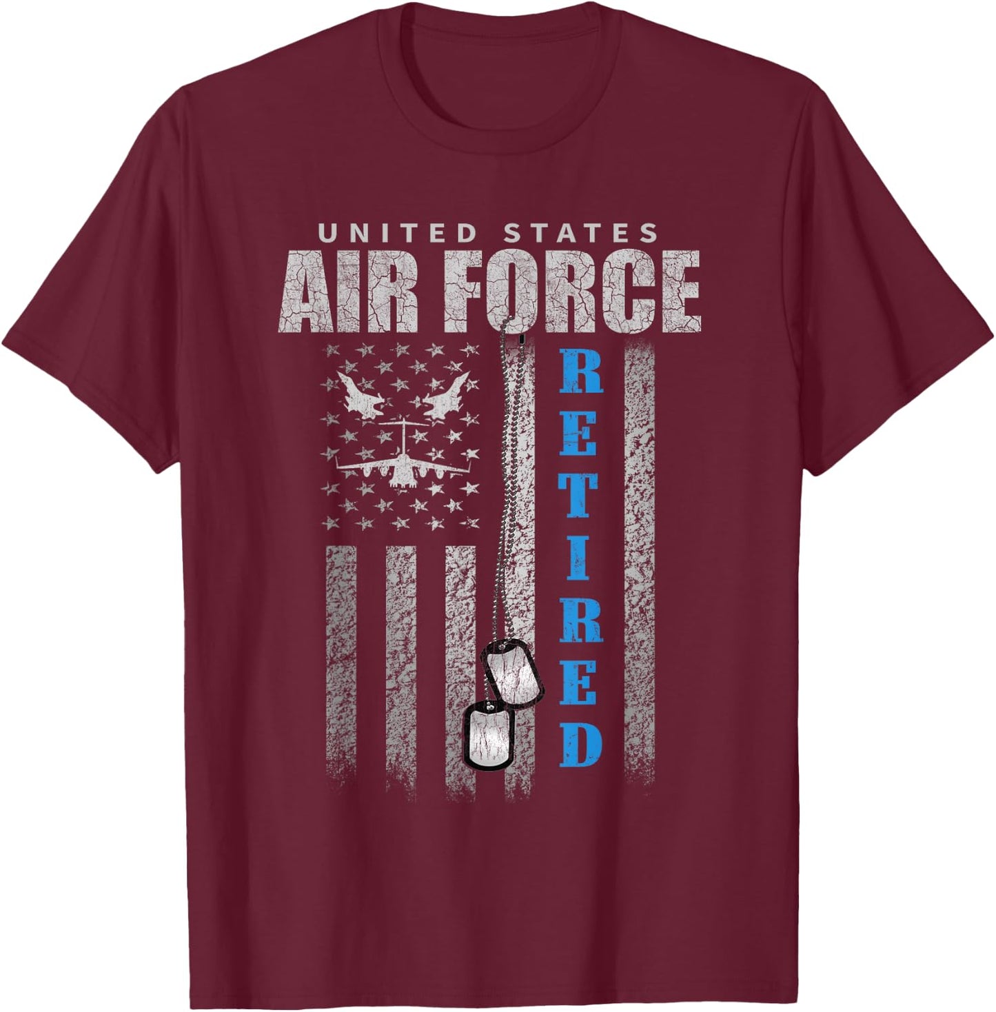Veteran Of The United States Air Force Retired T-Shirt - T-Shirt | Maroon