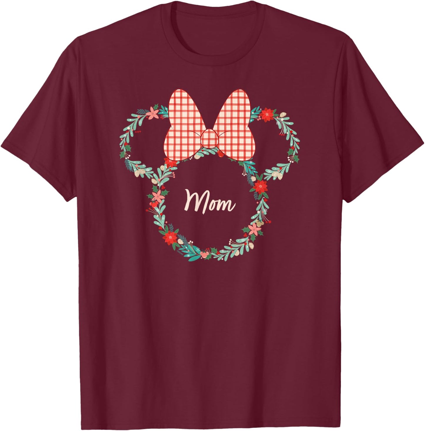 Disney Minnie Mouse Christmas Family Vacation Trip Mom T-Shirt - T-Shirt | Maroon