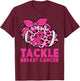 Tackle Breast Cancer Awareness Pink Ribbon Leopard Football T-Shirt - T-Shirt | Maroon