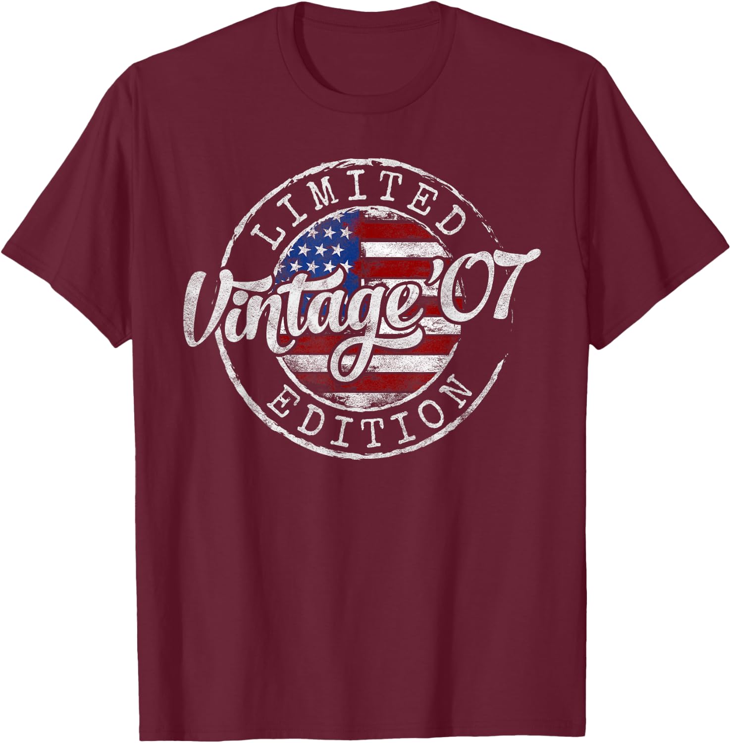 Vintage 2007 18th Birthday Gifts Women 18 Year Old T-Shirt - T-Shirt | Maroon