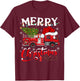 Fire Truck Xmas Tree Fireman Firefighter Merry Christmas T-Shirt - T-Shirt | Maroon