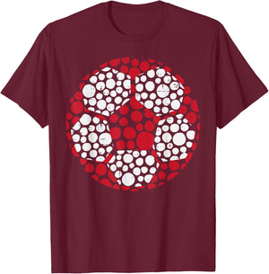 Soccer Ball Dots Football International Dot Day Men Boys Kid T-Shirt - T-Shirt | Maroon
