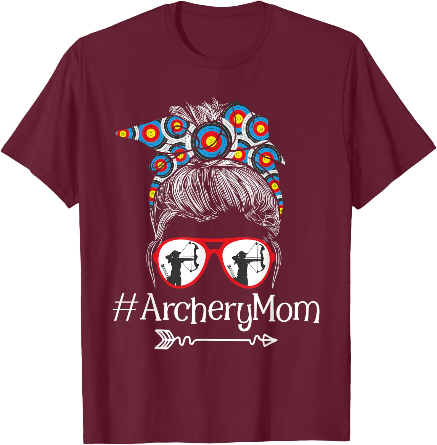 Archery Mom - Mothers Day Bowhunter Archer Bowman Bows Small T-Shirt - T-Shirt | Maroon