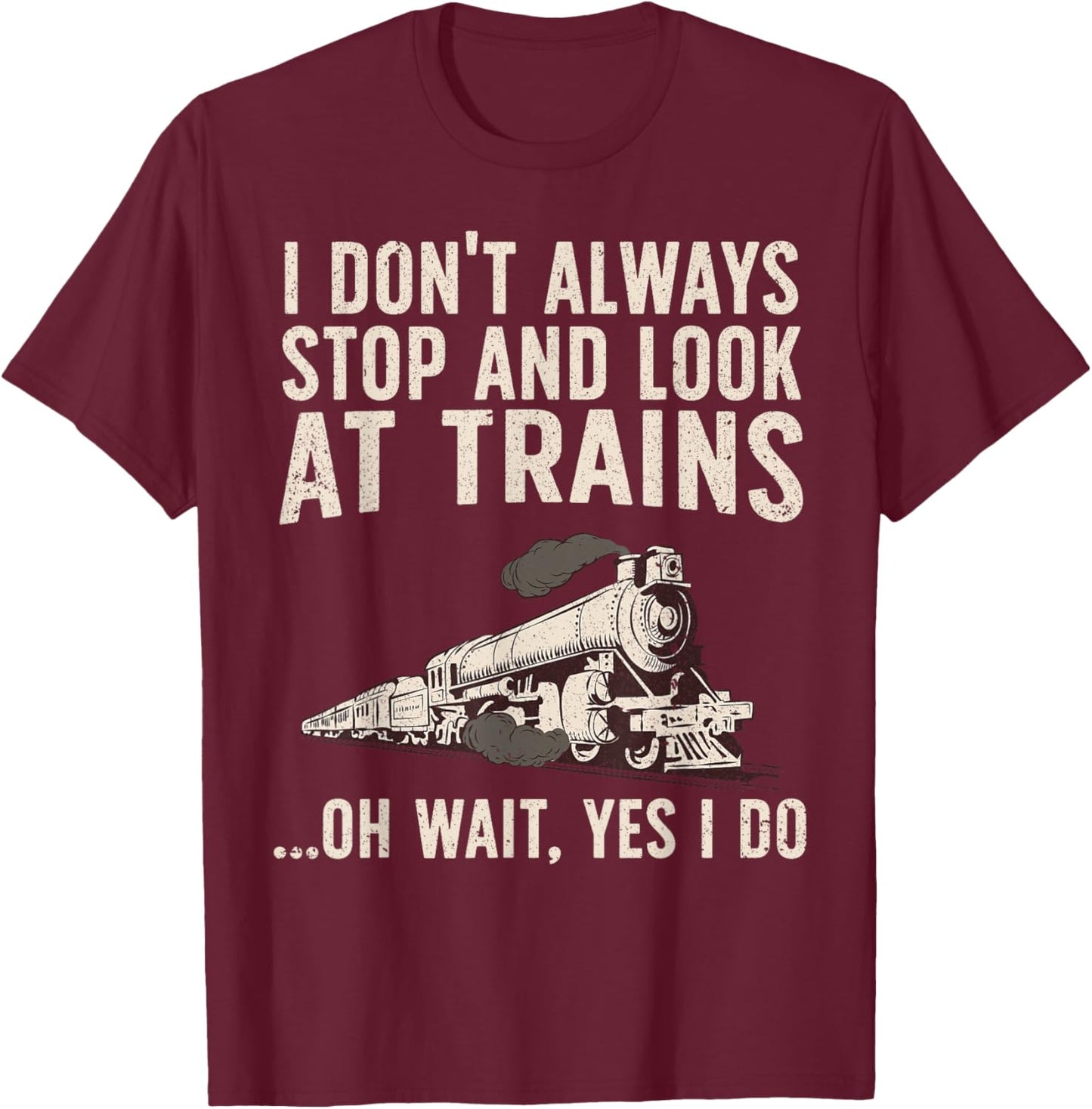 Cool Trains Women Train Collector Railroad Engine T-Shirt - T-Shirt | Maroon