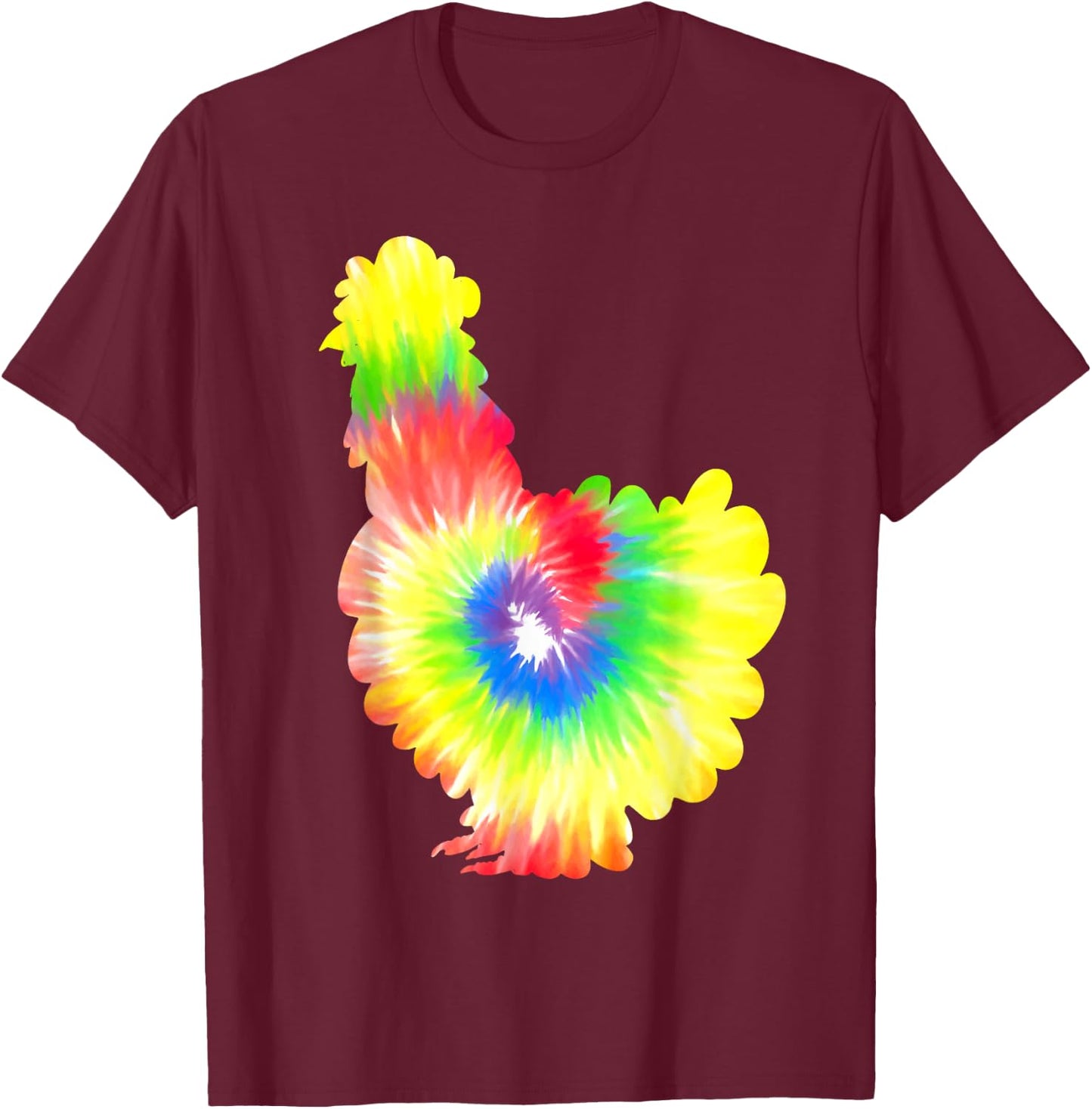 Silkie Chicken Hippi Farmer Poulet Pet Chinese Silk Chicken T-Shirt - T-Shirt | Maroon