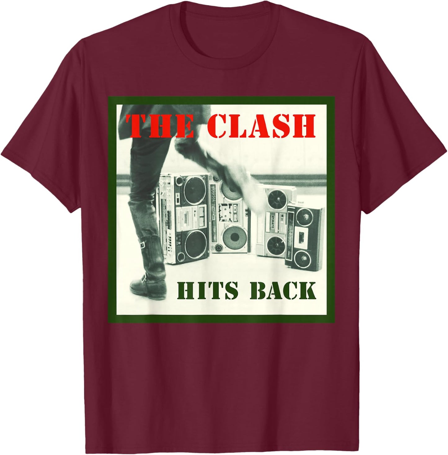 The Clash - Album Cover Hits Back T-Shirt - T-Shirt | Maroon