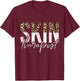 Vintage Skin Therapist Skincare Leopard Skin Esthetician T-Shirt - T-Shirt | Maroon
