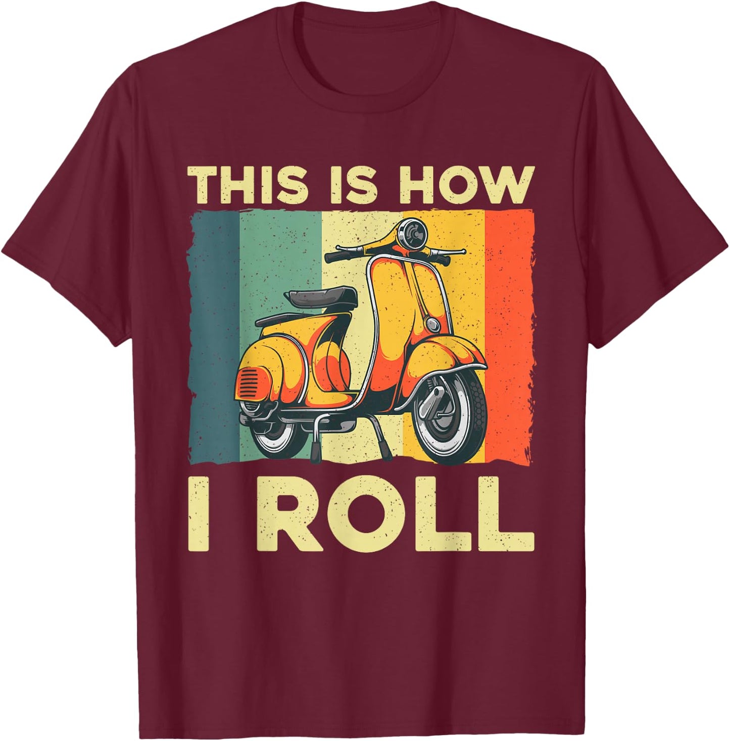 Funny Scooter Design Women Motor Motorcycle Lovers T-Shirt - T-Shirt | Maroon