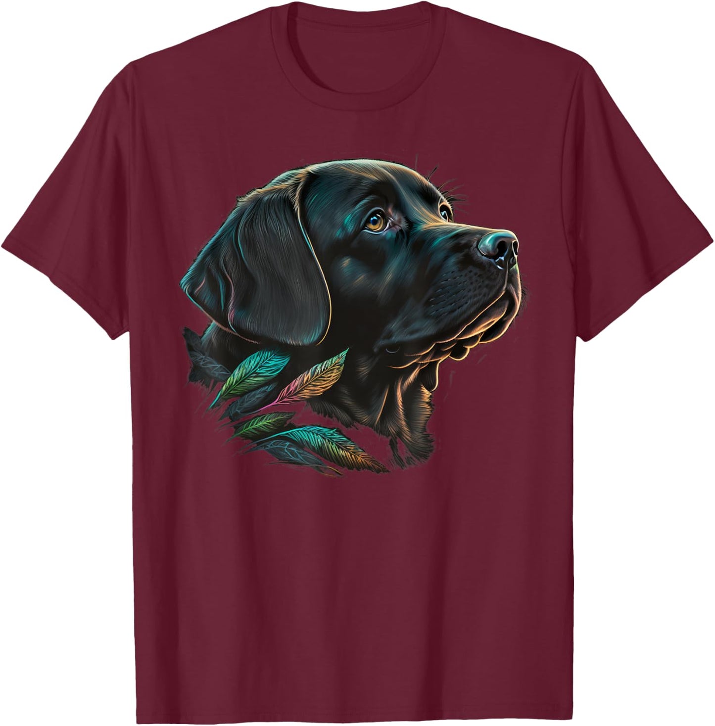 Cute black Labrador Dog on black Labrador Retriever Lover Men Women Kids T-Shirt - T-Shirt | Maroon