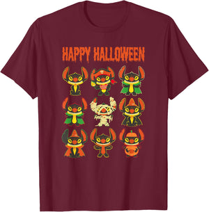 Disney Lilo & Stitch Halloween Stitch Costume Stack T-Shirt - T-Shirt | Maroon
