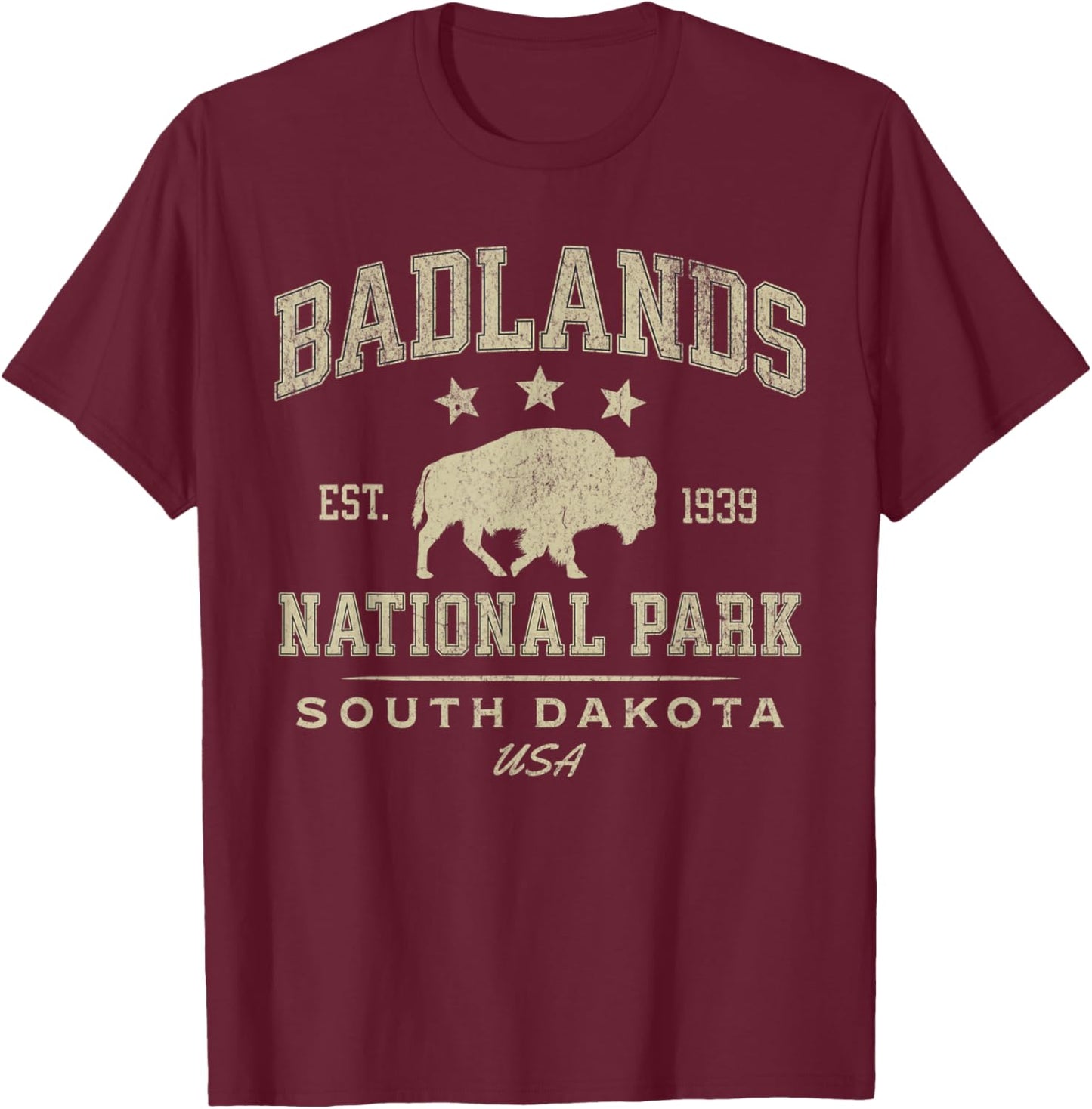 Badlands National Park South Dakota Nature Hiking Outdoors T-Shirt - T-Shirt | Maroon