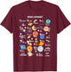 Space Alphabet A-Z ABC of Outer Space STEM Kids T-Shirt - T-Shirt | Maroon