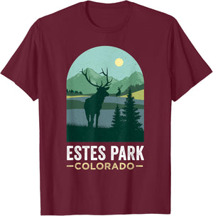 Estes Park Elks Retro Vintage Estes Park Colorado T-Shirt - T-Shirt | Maroon