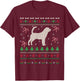 Ugly Xmas Sweater Style Santa Bloodhound Dog Christmas T-Shirt - T-Shirt | Maroon